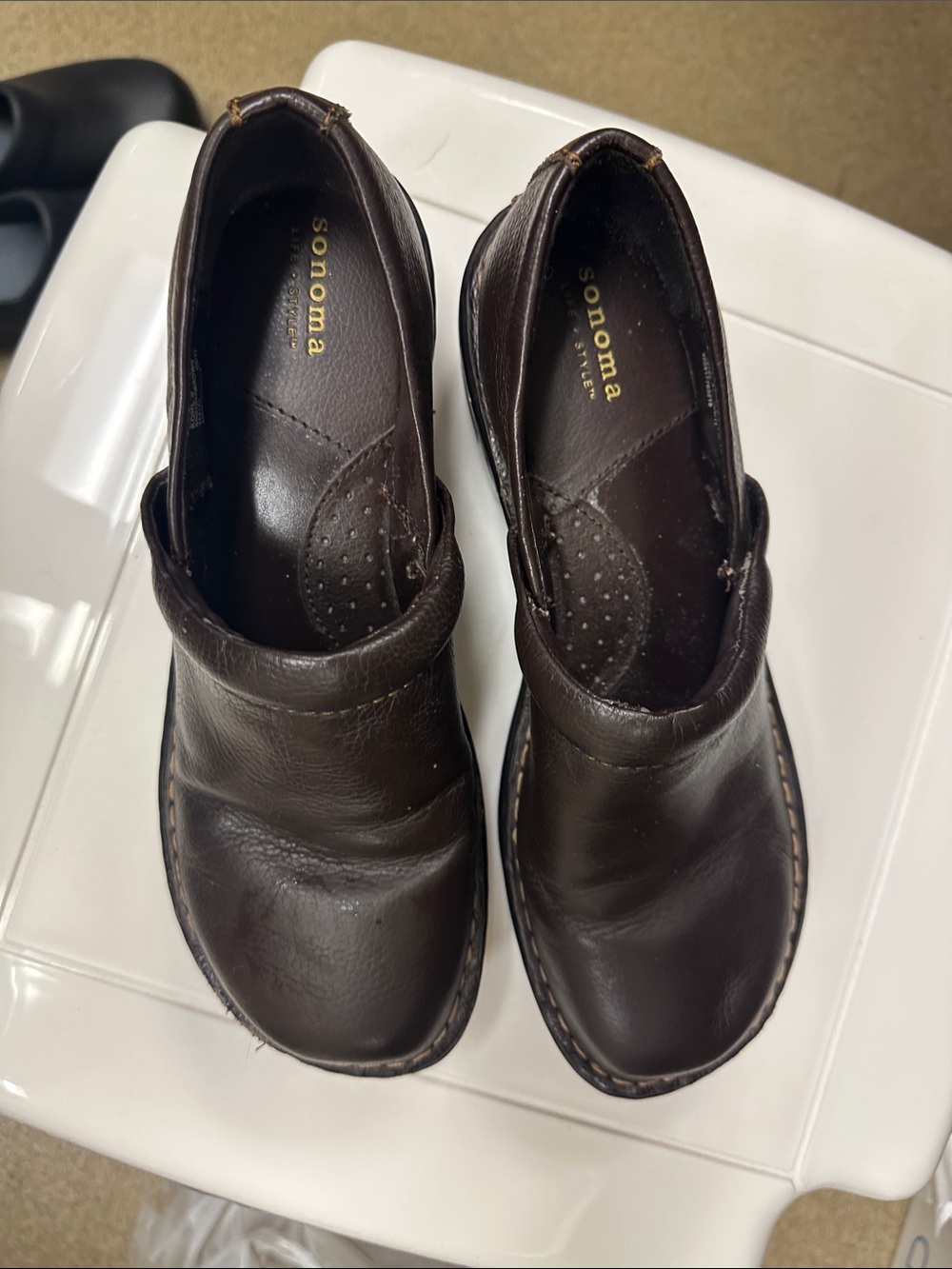 Sonoma Dark Brown Leather Comfort Slip-Ons